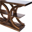 Pemberly Row Contemporary Solid Wood Console Table in Brown Finish