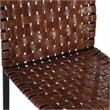 Pemberly Row Contemporary Woven Leather Bar Stool In Brown Finish