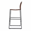 Pemberly Row Contemporary Woven Leather Bar Stool In Brown Finish