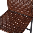 Pemberly Row Leather Bar Stool Chair in Brown With Square Seat & Footrest