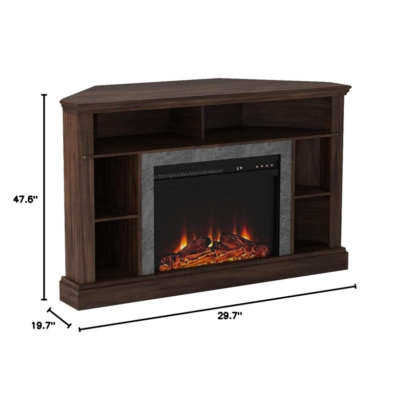 Pemberly Row Modern Electric Corner Fireplace up to 50