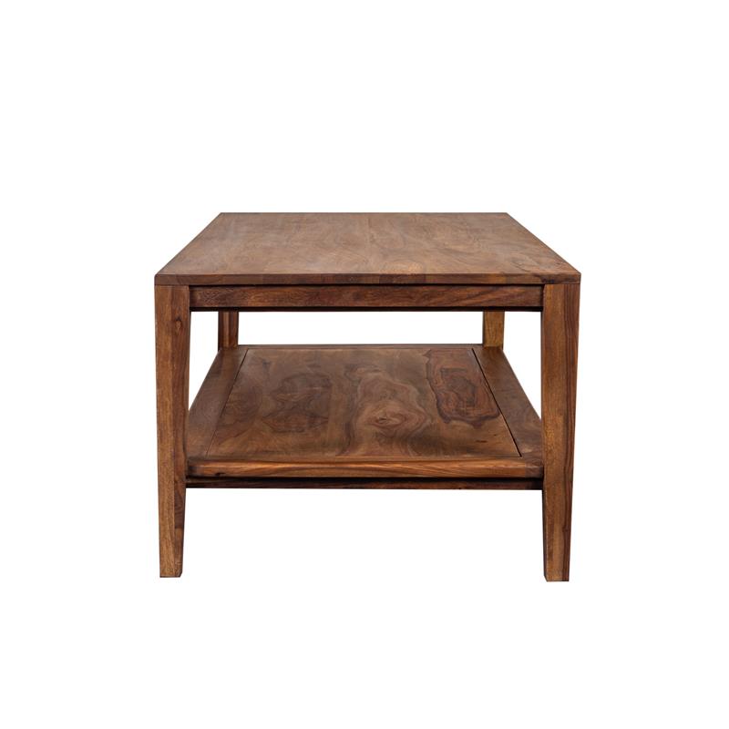 Pemberly Row Modern Solid Sheesham Wood Coffee Table - Natural.