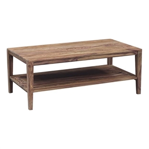 Pemberly Row Modern Solid Sheesham Wood Coffee Table - Natural.