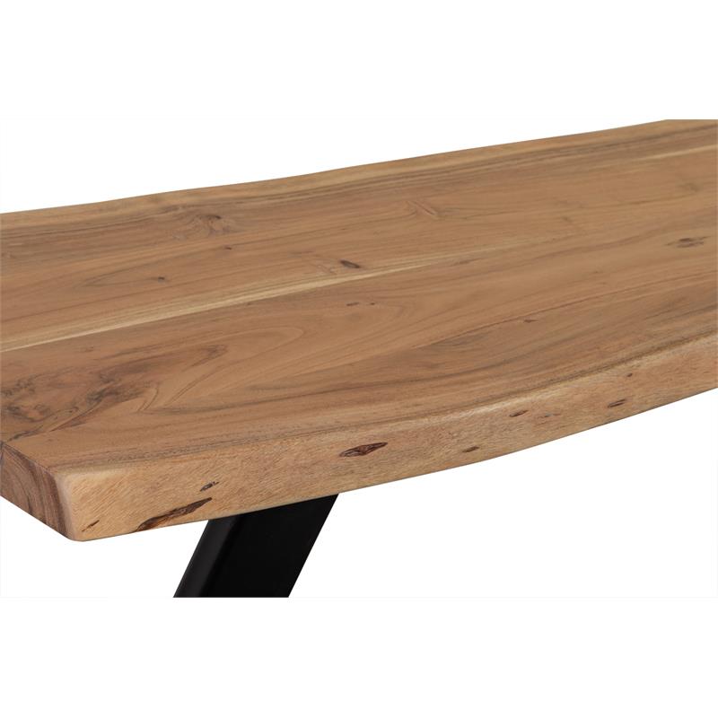 Pemberly Row Live Edge Solid Acacia Wood Console Table - Natural