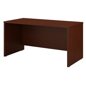 Pemberly Row 60&quotW x 30&quotD Office Desk in Mahogany - Engineered Wood
