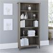 Pemberly Row Contemporary Tall 5 Shelf Bookcase in Driftwood Gray
