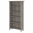 Pemberly Row Contemporary Tall 5 Shelf Bookcase in Driftwood Gray