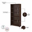 Pemberly Row Tall 5 Shelf Bookcase in Modern Walnut - Engineered Wood