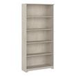 Pemberly Row 5 Shelf Tall Bookcase in Linen White Oak - Engineered Wood