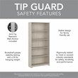 Pemberly Row 5 Shelf Tall Bookcase in Linen White Oak - Engineered Wood
