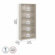 Pemberly Row 5 Shelf Tall Bookcase in Linen White Oak - Engineered Wood