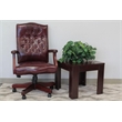 Pemberly Row High Back Faux Leather Tufted Executive Chair in Oxblood