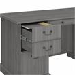 Pemberly Row Modern Executive Desk with Drawers in Modern Gray