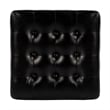 Pemberly Row Contemporary Button Tufted Black Leather Ottoman