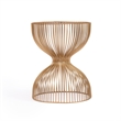 Pemberly Row Contemporary Gold Finish Iron Cage Metal End Table