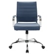 Pemberly Row Modern Leatherette Executive Swivel Office Chair In Navy Blue
