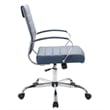 Pemberly Row Modern Leatherette Executive Swivel Office Chair In Navy Blue