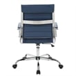 Pemberly Row Modern Leatherette Executive Swivel Office Chair In Navy Blue