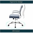 Pemberly Row Modern Leatherette Executive Swivel Office Chair In Navy Blue