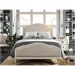 Pemberly Row Contemporary Fabric King Bed in Cotton White Finish