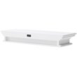 Pemberly Row Modern Extra Long Floating Wall Shelf in Pure White