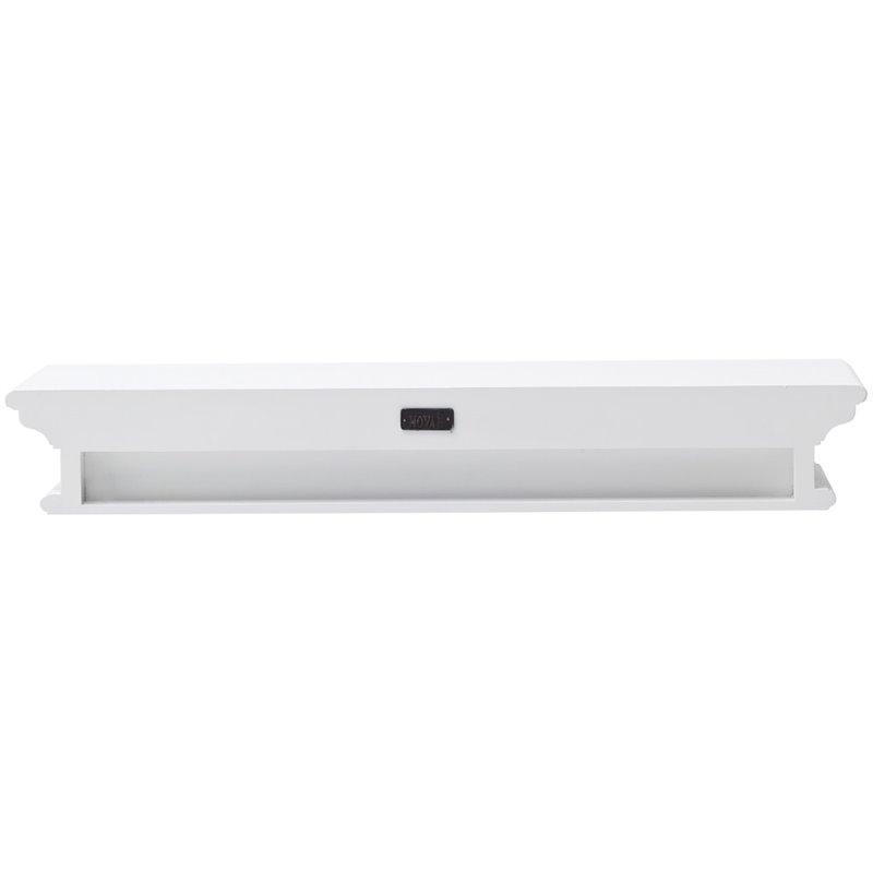 Pemberly Row Modern Extra Long Floating Wall Shelf in Pure White