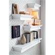 Pemberly Row Modern Extra Long Floating Wall Shelf in Pure White