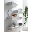 Pemberly Row Modern Extra Long Floating Wall Shelf in Pure White