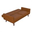 Pemberly Row Modern Adjustable Faux Leather Futon Sofa Bed in Camel Tan