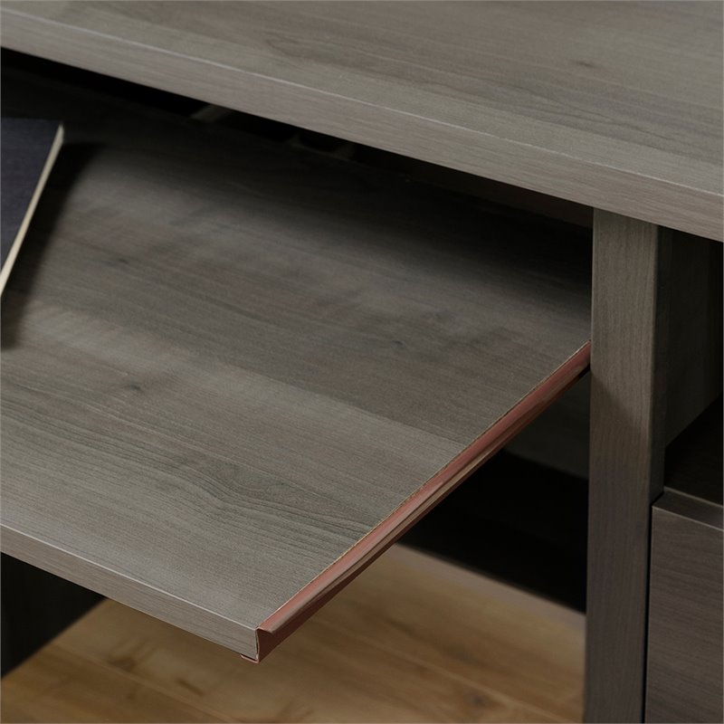 Pemberly Row Contemporary Computer Desk in Gray Maple Finish