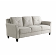 Pemberly Row Set of 2 Stationary Sofa and Loveseat in Beige Fabric Upholstery