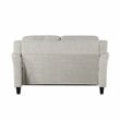 Pemberly Row Set of 2 Stationary Sofa and Loveseat in Beige Fabric Upholstery
