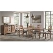 Pemberly Row Traditional Soild Pine Wood Dining Table in Brown