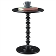 Pemberly Row Contemporary Spindle Table in Black Wood Finish