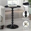 Pemberly Row Contemporary Spindle Table in Black Wood Finish