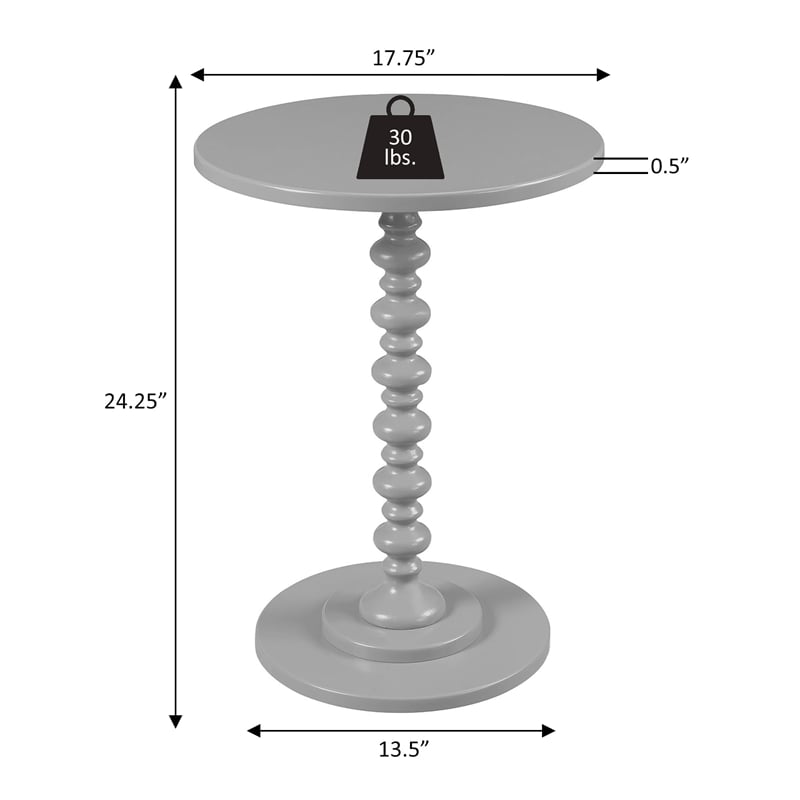 Pemberly Row Contemporary Spindle Table in Black Wood Finish