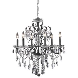 Pemberly Row Contemporary 24&quot 6 Light Royal Crystal Chandelier