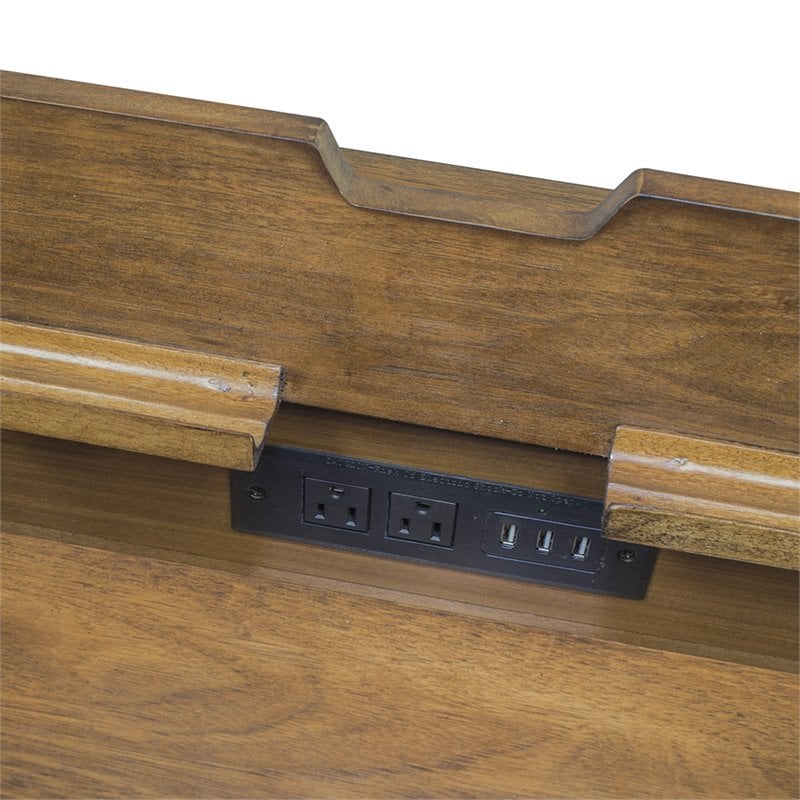 Pemberly Row Contemporary Metal and Wood Top Standing Desk in Two Toned Rub