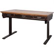 Pemberly Row Contemporary Metal and Wood Top Standing Desk in Two Toned Rub