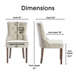Pemberly Row Contemporary Cream Tufted Dining Chair Set of 2