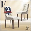 Pemberly Row Contemporary Cream Tufted Dining Chair Set of 2