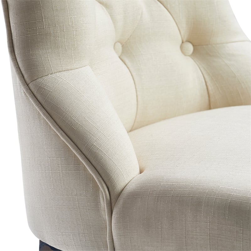 Pemberly Row Contemporary Cream Tufted Dining Chair Set of 2