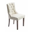 Pemberly Row Contemporary Cream Tufted Dining Chair Set of 2