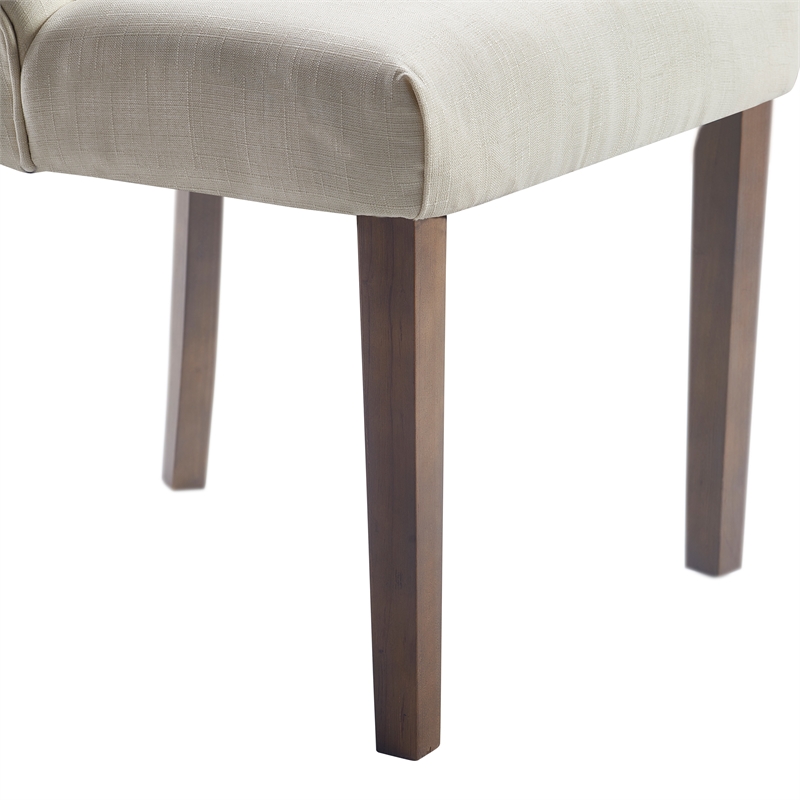 Pemberly Row Contemporary Cream Tufted Dining Chair Set of 2