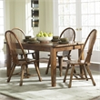Pemberly Row Contemporary 5 Piece Wood Dining Set in Brown Finish