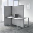 Pemberly Row Engineered Wood 60W 2 Person Cubicle Desk with 66H Panels in White