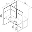 Pemberly Row Engineered Wood 60W 2 Person Cubicle Desk with 66H Panels in White