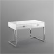 Pemberly Row 2-Drawers Stainless Steel Base Bedroom Vanity White/Chrome