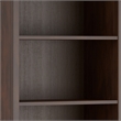 Pemberly Row Contemporary Solid Wood 5 Shelf Bookcase in Russet Brown