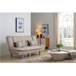Pemberly Row Contemporary Microsuede Sleeper Sofa in Mocha Finish